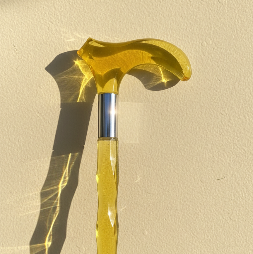 Yellow Acrylic Walking Stick – Support
