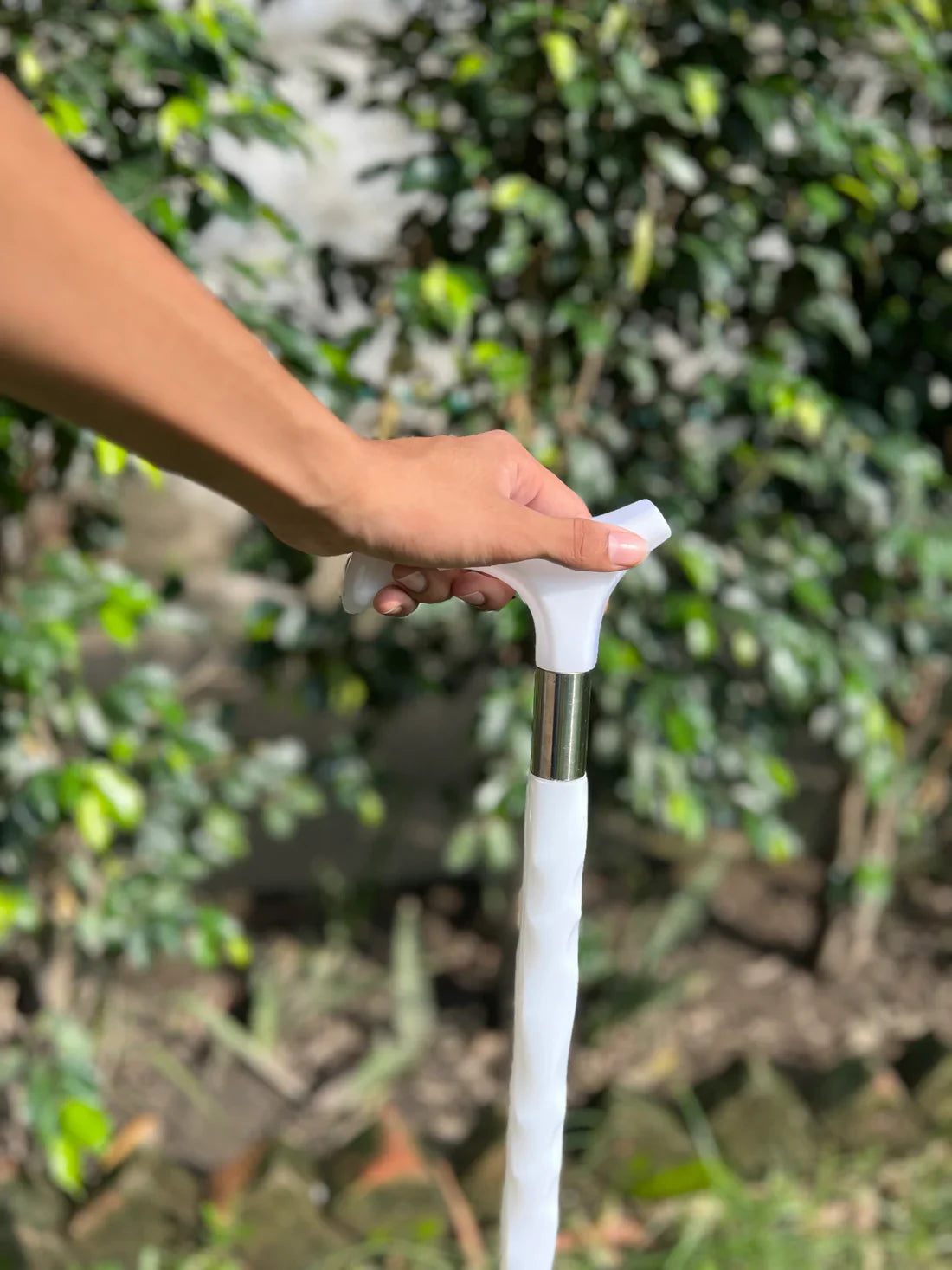 White Acrylic Walking Stick – Support