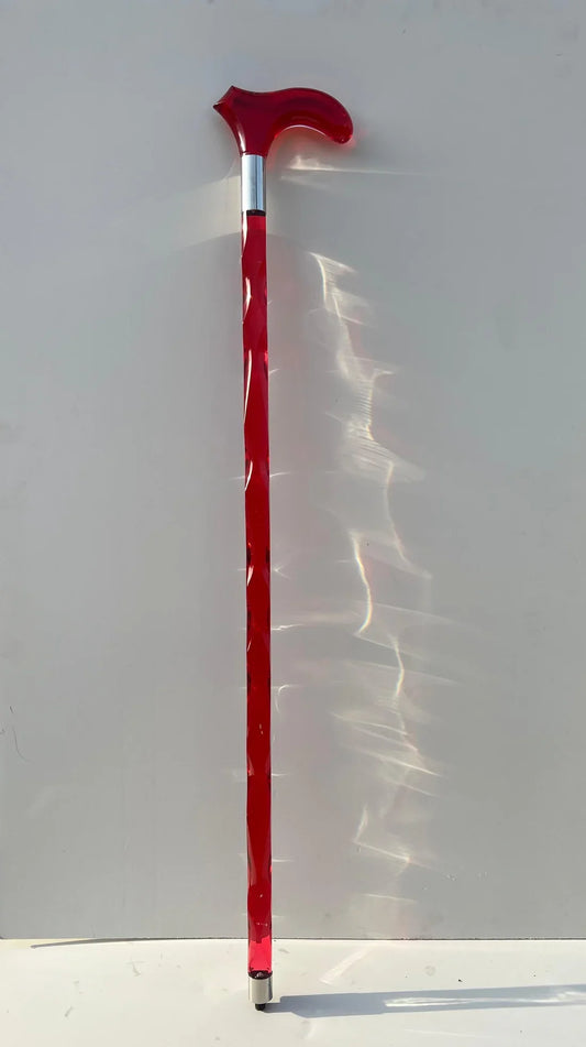 Red Acrylic Walking Stick – Support