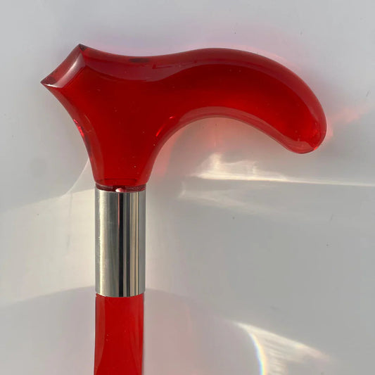 Red Acrylic Walking Stick – Support